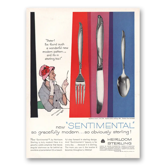 1960 Heirloom Sterling Sentimental So Gracefully Modern Vintage Magazine Print Ad