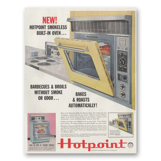 1960 Hotpoint Oven Oven Smokeless Built In Oven Vintage Magazine Print Ad