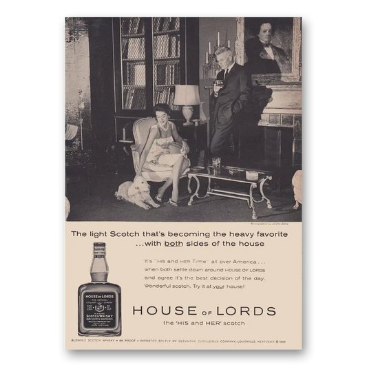 1960 House of Lords Becoming the Heavy Favorite Vintage Magazine Print Ad