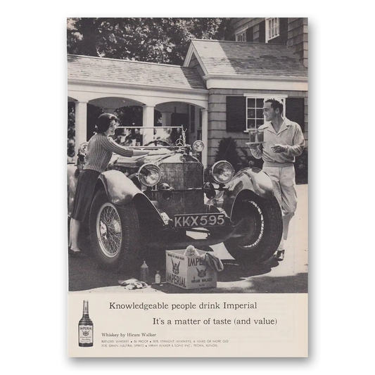 1960 Imperial Whiskey Knowledgeable People Drink Car Vintage Magazine Print Ad