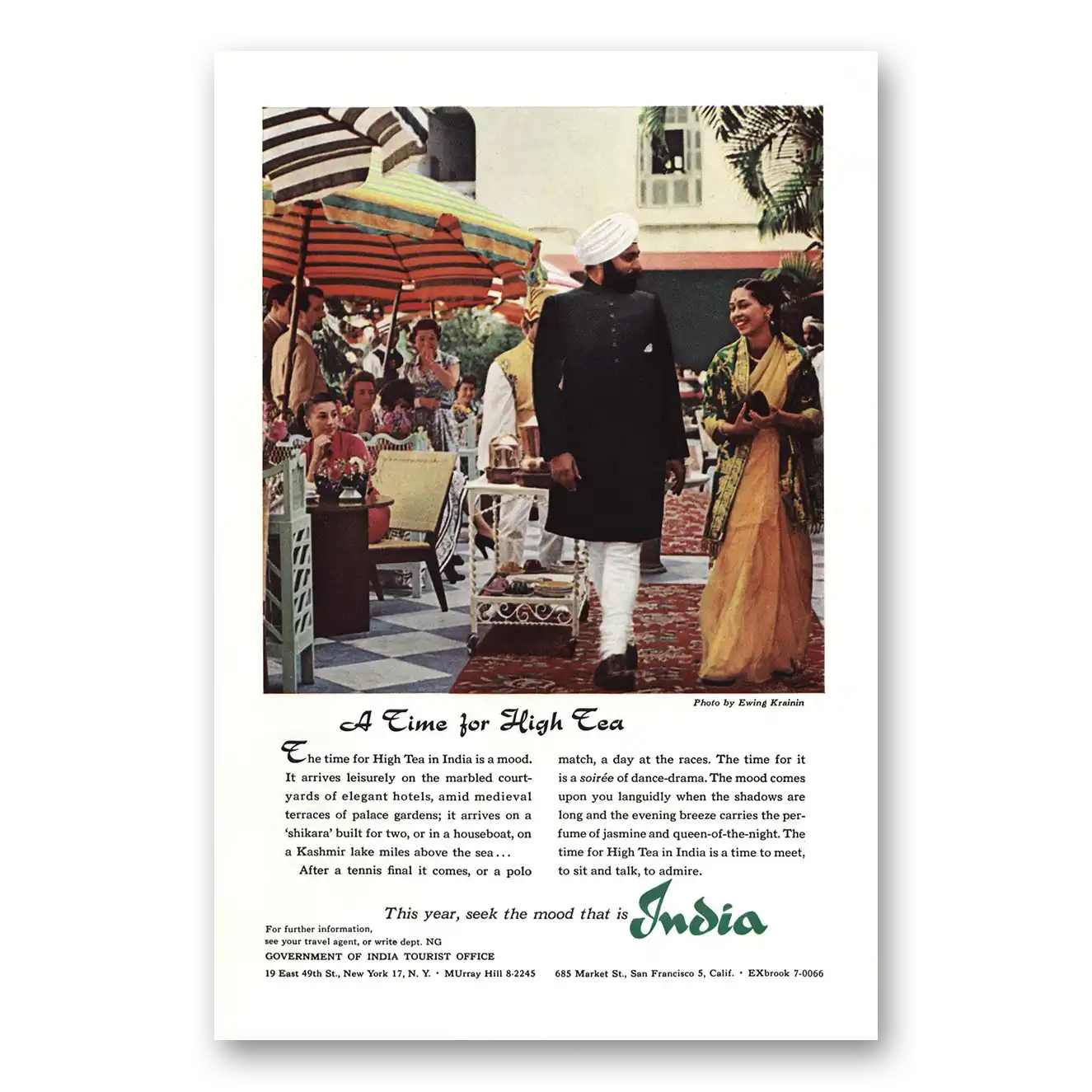 1960 India Time for High Tea Vintage Magazine Print Ad