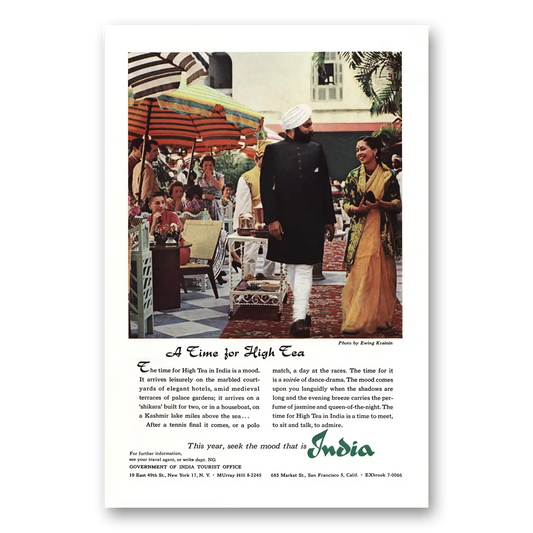 1960 India Time for High Tea Vintage Magazine Print Ad