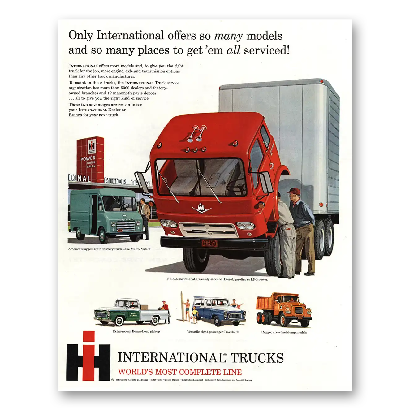 1960 International Trucks So Many Models and So Many Places Vintage Magazine Print Ad