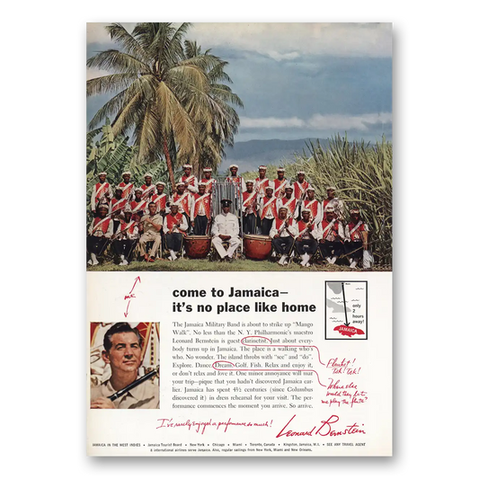 1969 Jamaica Leonard Bernstein No Place Like Home Vintage Magazine Print Ad