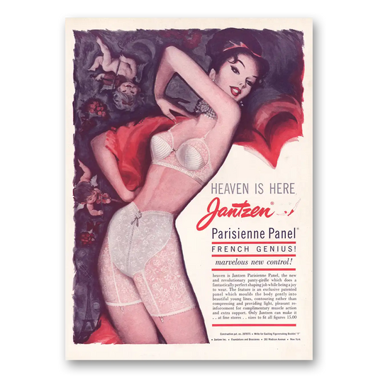 1960 Jantzen Heaven Is Here Parisienne Panel Vintage Magazine Print Ad