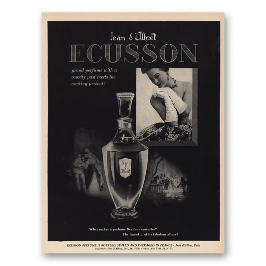 1960 Ecusson Perfume Proud Perfume Courtly Past Vintage Magazine Print Ad