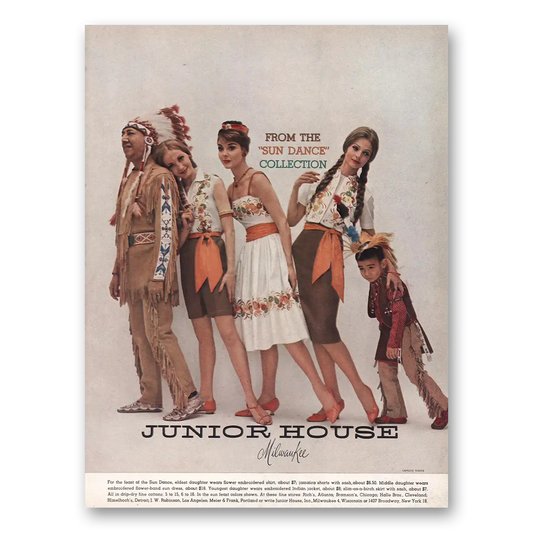 1960 Junior House Milwaukee Sun Dance Collection Vintage Magazine Print Ad