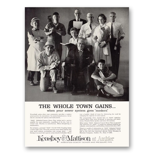 1960 Keasbey & Mattison Amber Whole Town Gains Vintage Magazine Print Ad