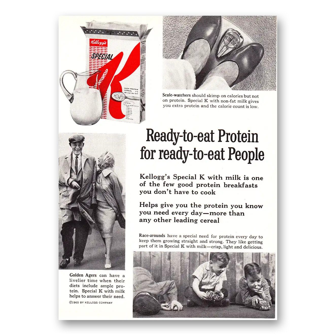 1960 Kelloggs Special K Ready to Eat Protein Vintage Magazine Print Ad