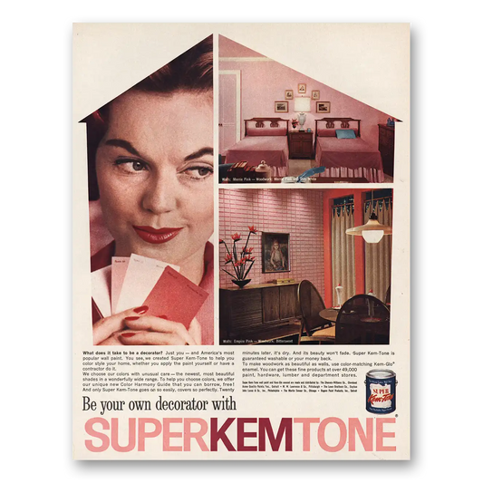 1960 Kem-Tone Be Your Own Decorator Vintage Magazine Print Ad