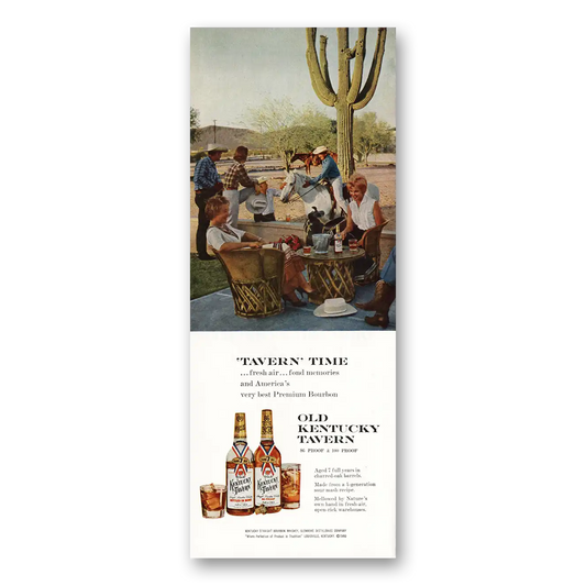 1960 Kentucky Tavern Whiskey Tavern Time Fresh Air Vintage Magazine Print Ad