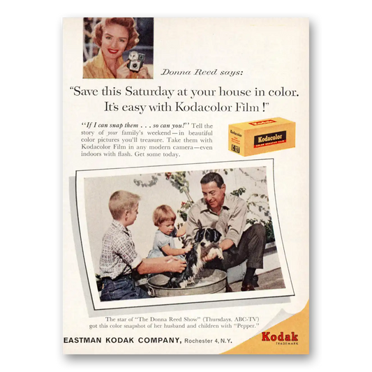 1960 Kodak Film Kodacolor Donna Reed Vintage Magazine Print Ad