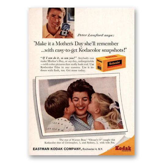 1960 Kodak Film Peter Lawford Vintage Magazine Print Ad