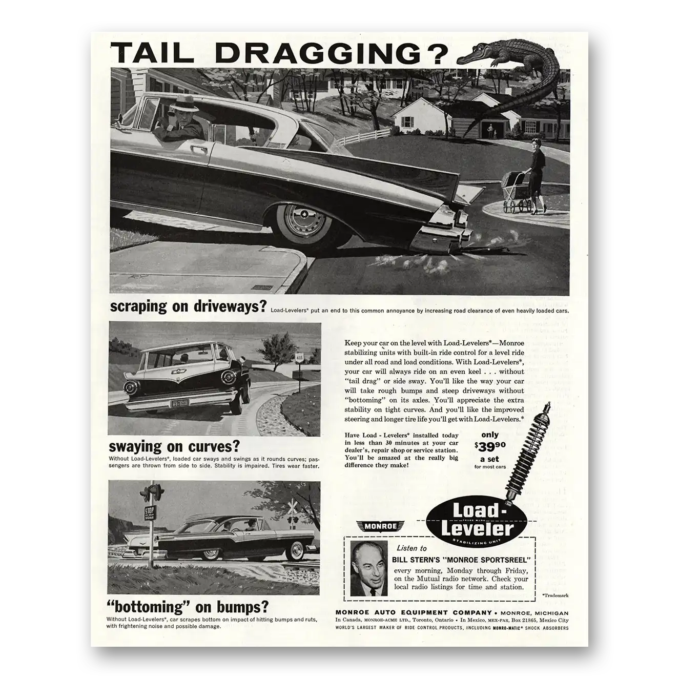 1960 Load Leveler Load Leveler Tail Dragging Scraping on Driveways Vintage Magazine Print Ad