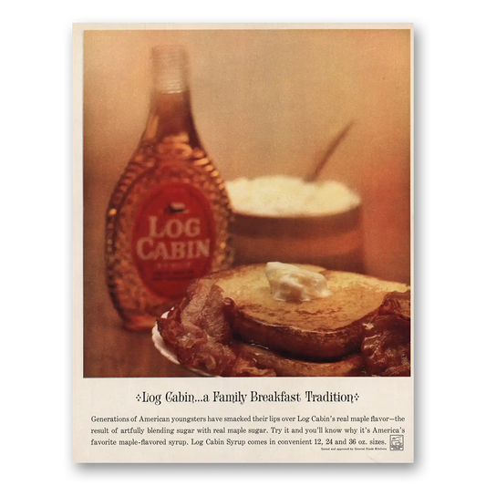 1960 Log Cabin Syrup Family Breakfast Tradition Vintage Magazine Print Ad