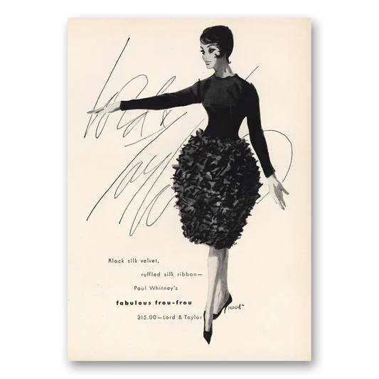 1960 Lord & Taylor Fabulous Frou Frou Vintage Magazine Print Ad