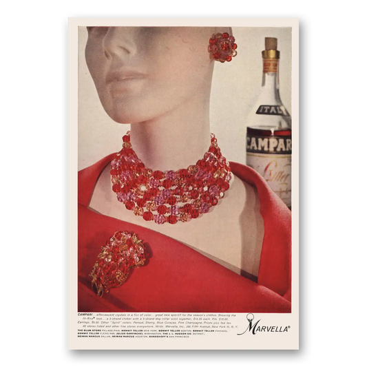 1960 Marvella Jewelry Campari Effervescent Crystals Vintage Magazine Print Ad