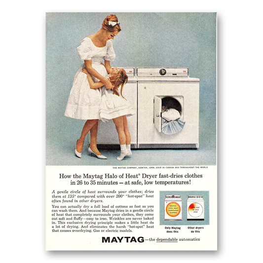 1960 Maytag Washer Dryer Halo of Heat Dryer Vintage Magazine Print Ad