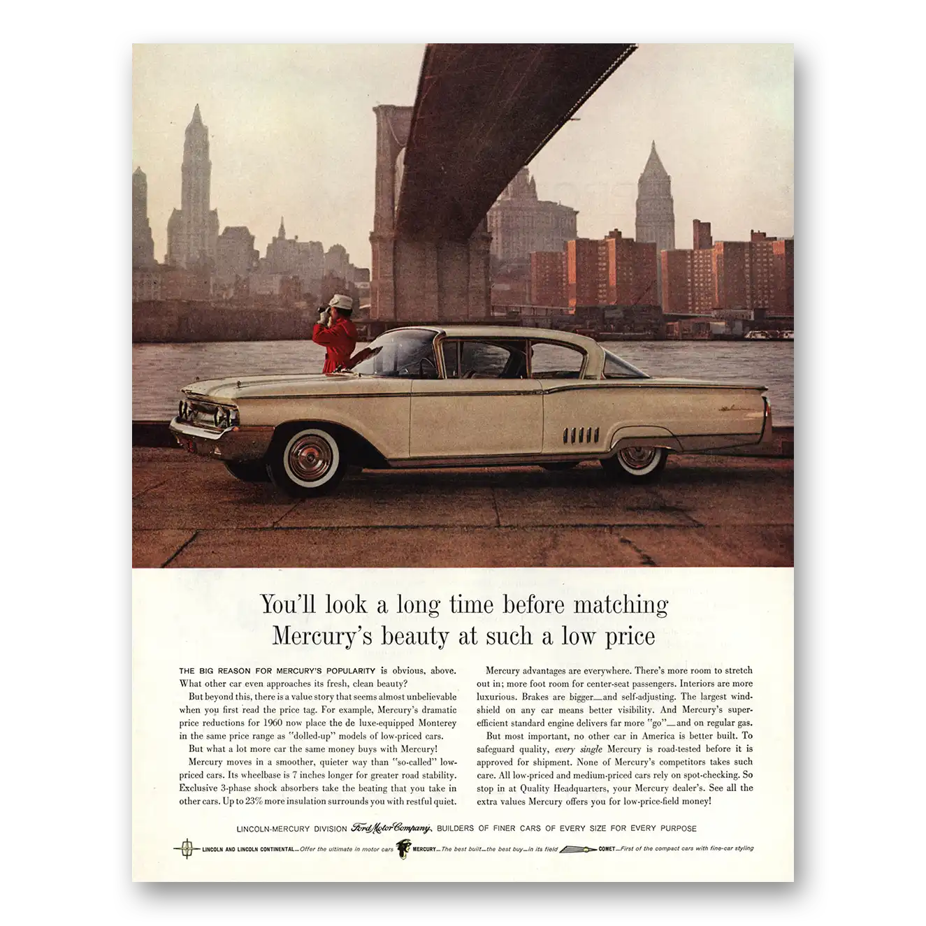 1960 Mercury Look a Long Time Before Matching Beauty Vintage Magazine Print Ad