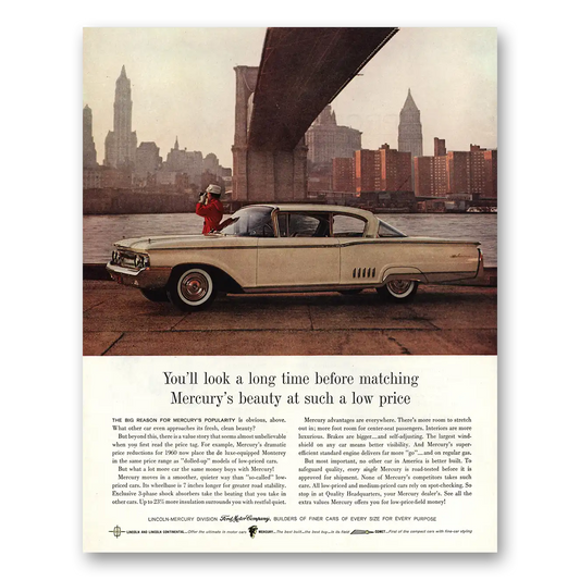 1960 Mercury Look a Long Time Before Matching Beauty Vintage Magazine Print Ad