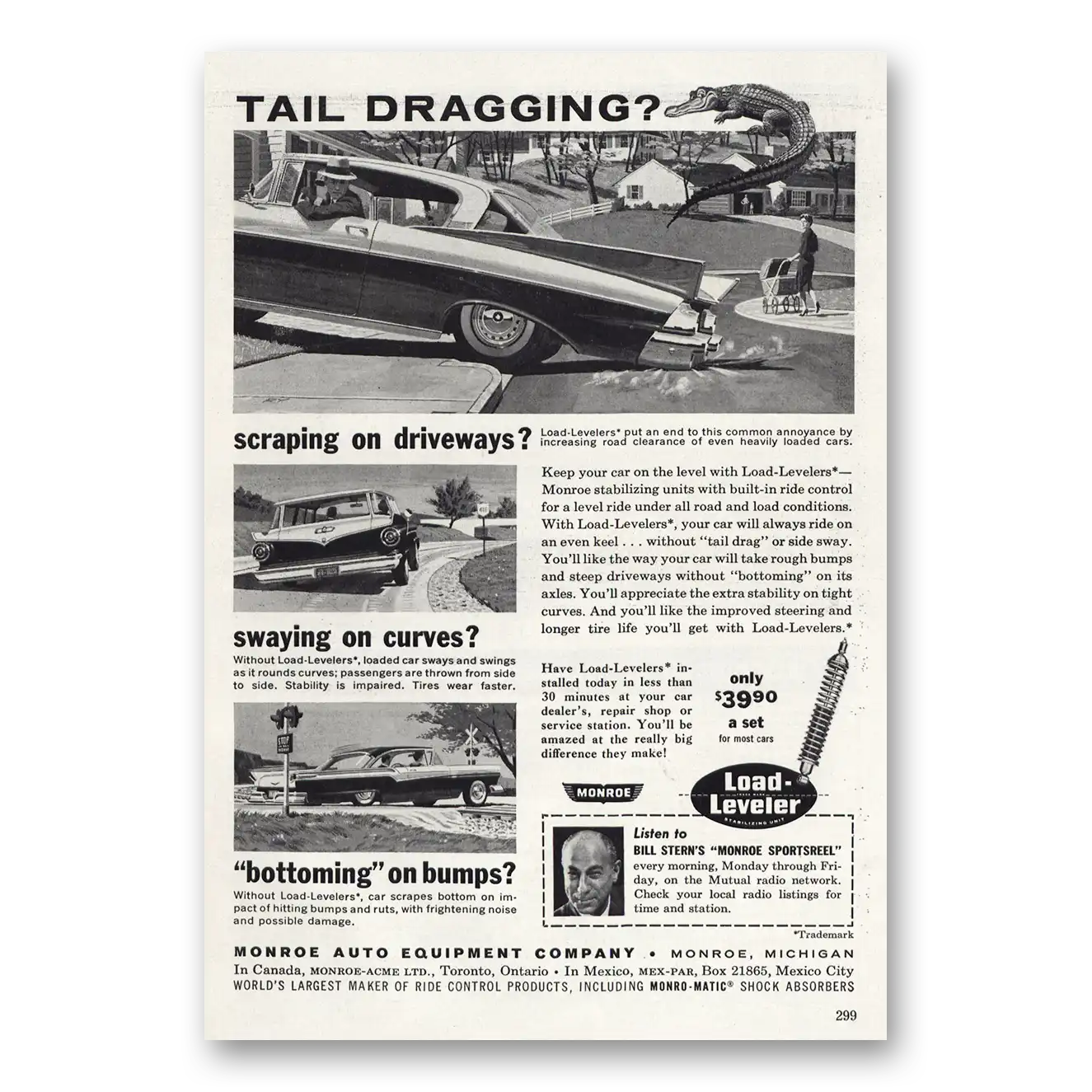 1960 Load Leveler Tail Dragging Vintage Magazine Print Ad