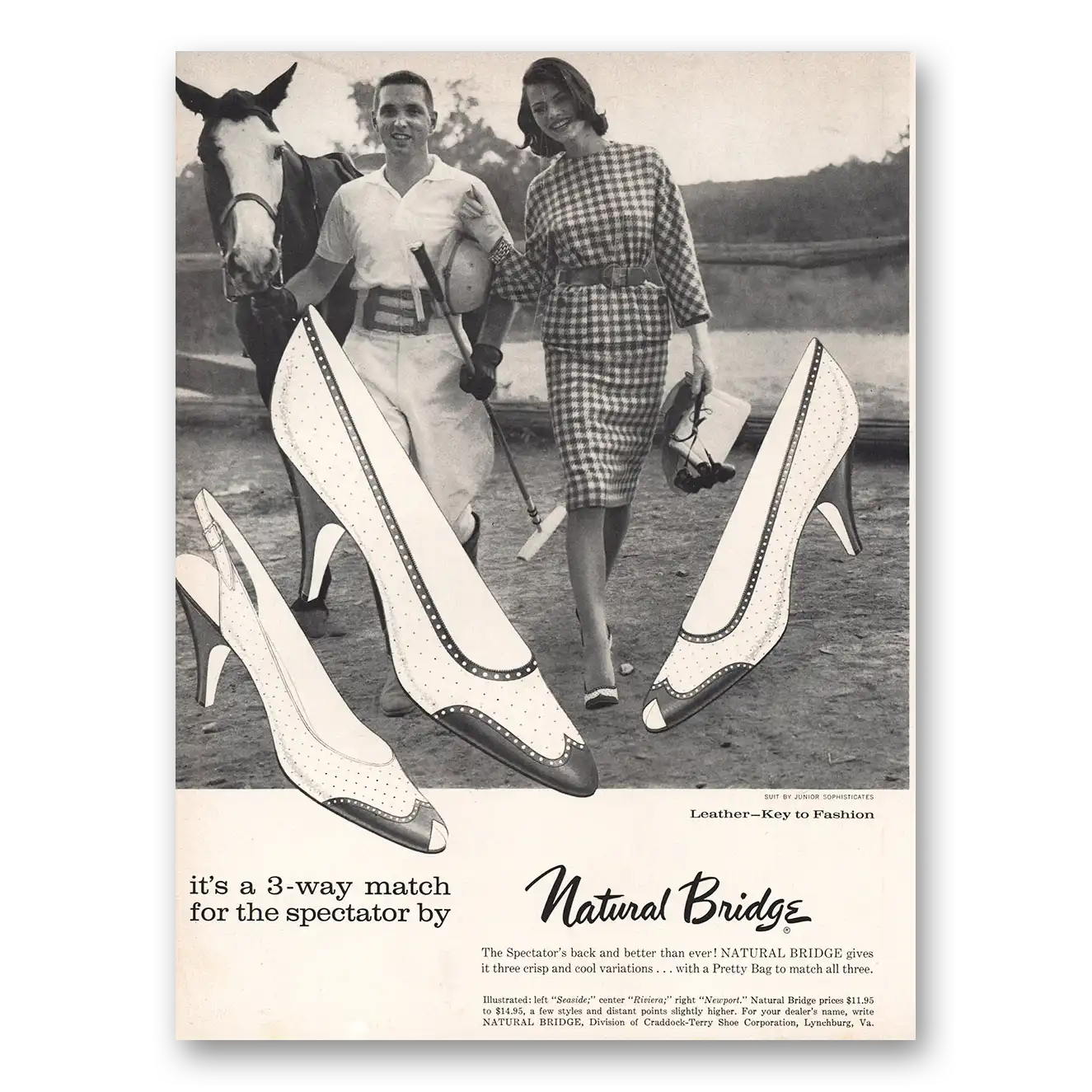 1960 Natural Bridge Shoes Match for the Spectator Vintage Magazine Print Ad