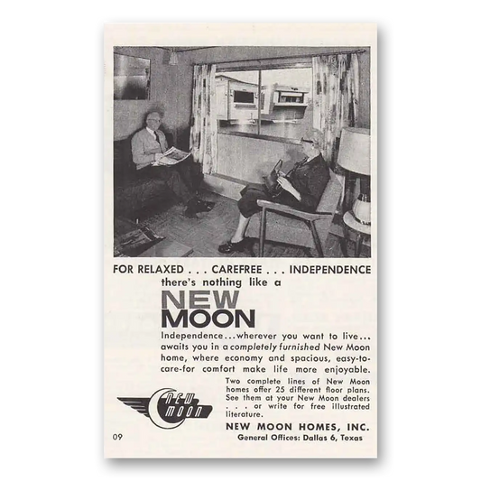 1960 New Moon Homes Relaxed Carefree Independence Vintage Magazine Print Ad