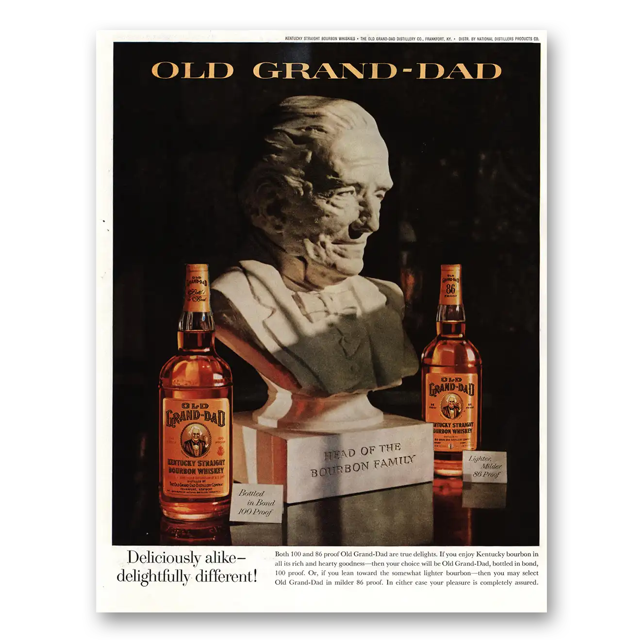 1960 Old Grand-Dad Bourbon Whiskey Deliciously Alike Vintage Magazine Print Ad