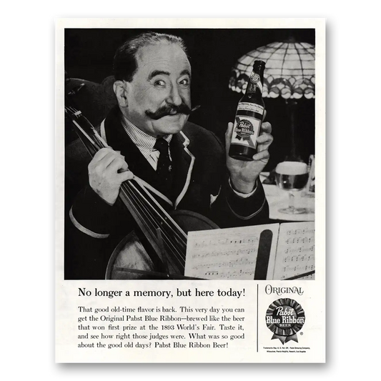 1960 Pabst Blue Ribbon Beer No Longer a Memory But Here Today Vintage Magazine Print Ad