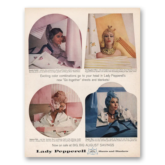 1960 Lady Pepperell Exciting Color Combinations Vintage Magazine Print Ad