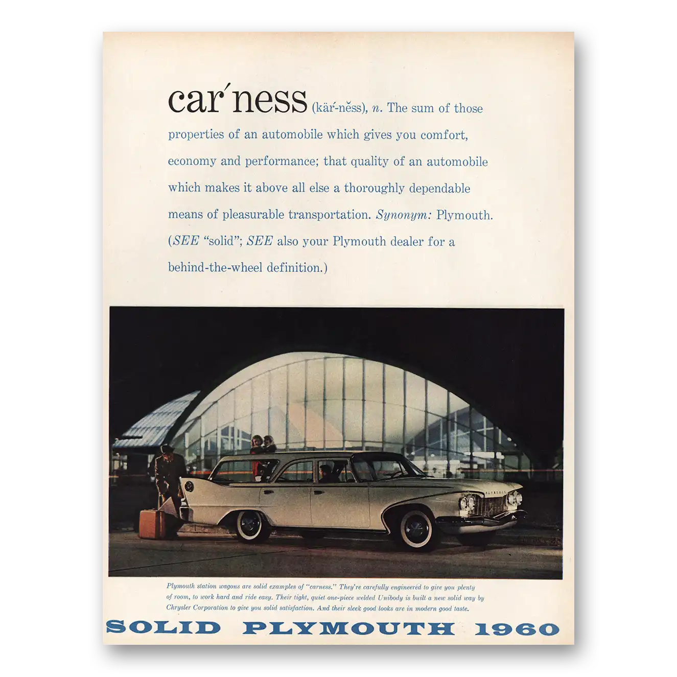 1960 Plymouth Car Ness LRG Vintage Magazine Print Ad