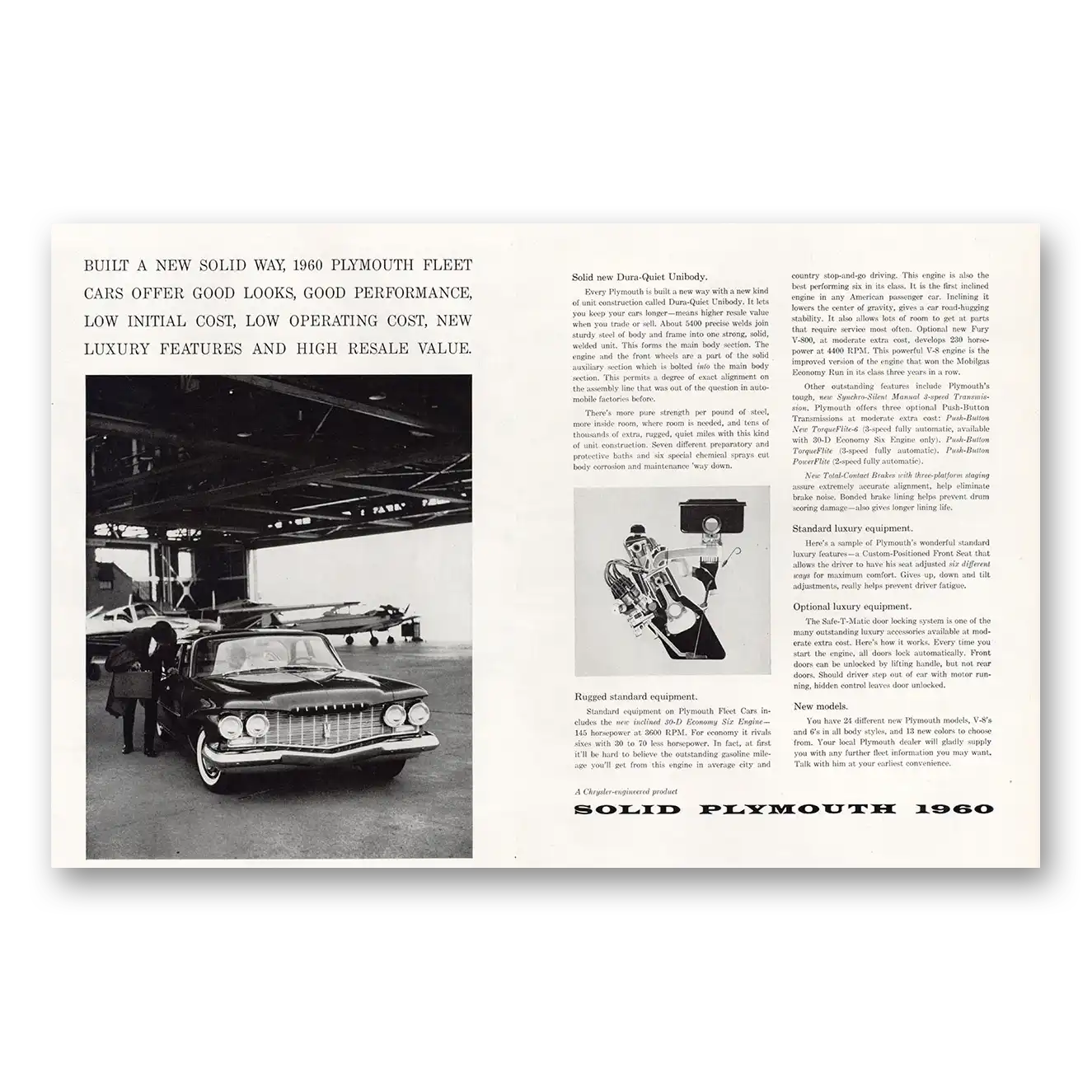 1959 Plymouth Built a New Solid Way Vintage Magazine Print Ad