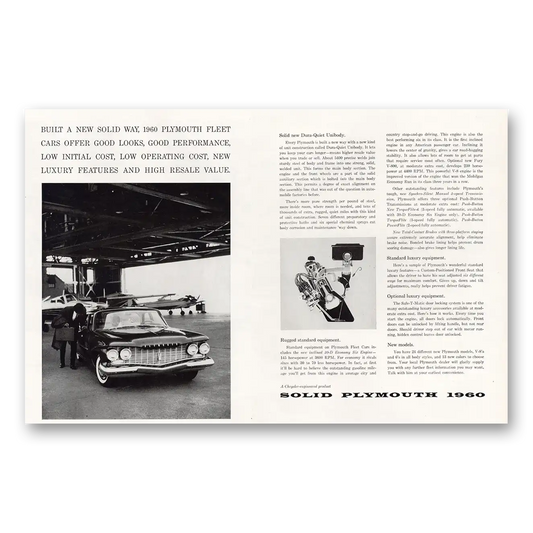 1959 Plymouth Built a New Solid Way Vintage Magazine Print Ad