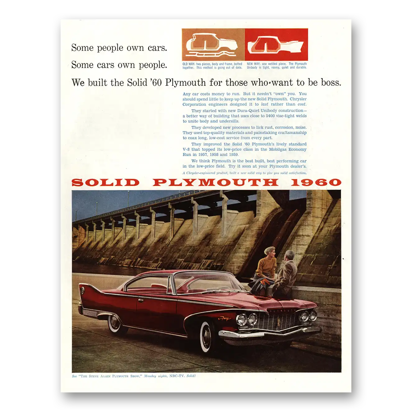 1960 Plymouth Some People Own Car Some Cars Own People Vintage Magazine Print Ad