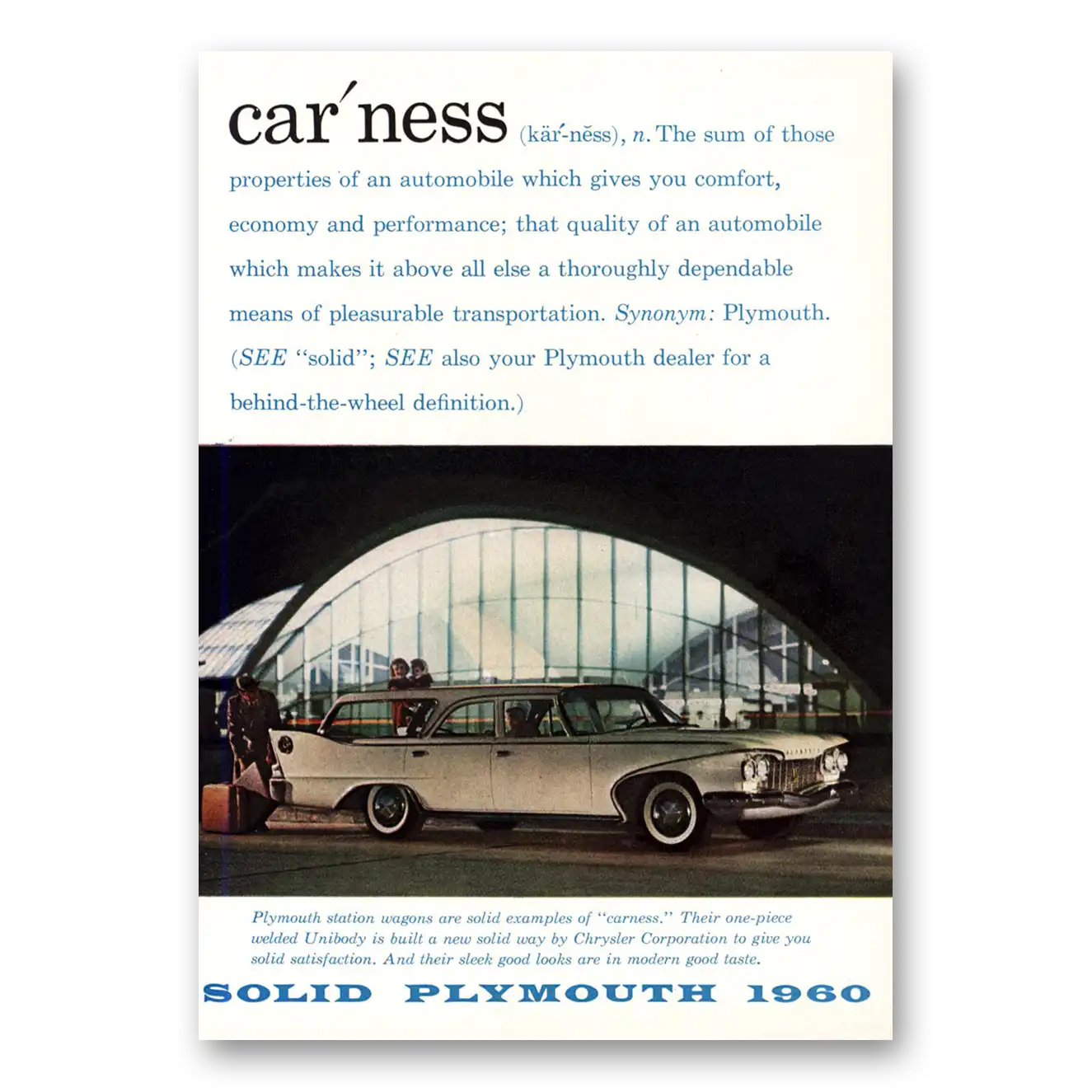 1960 Plymouth Car Ness Vintage Magazine Print Ad