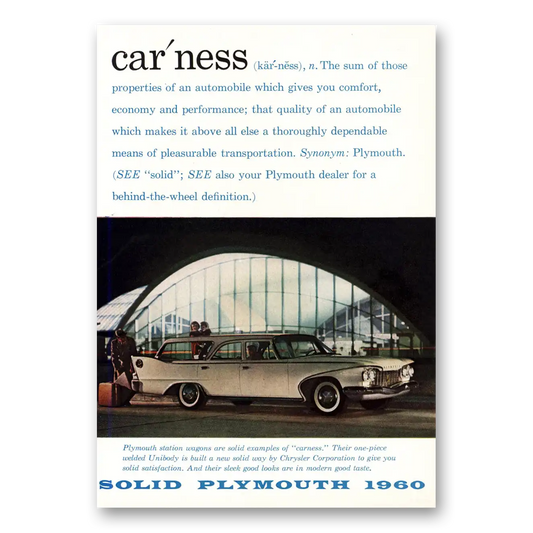 1960 Plymouth Car Ness Vintage Magazine Print Ad