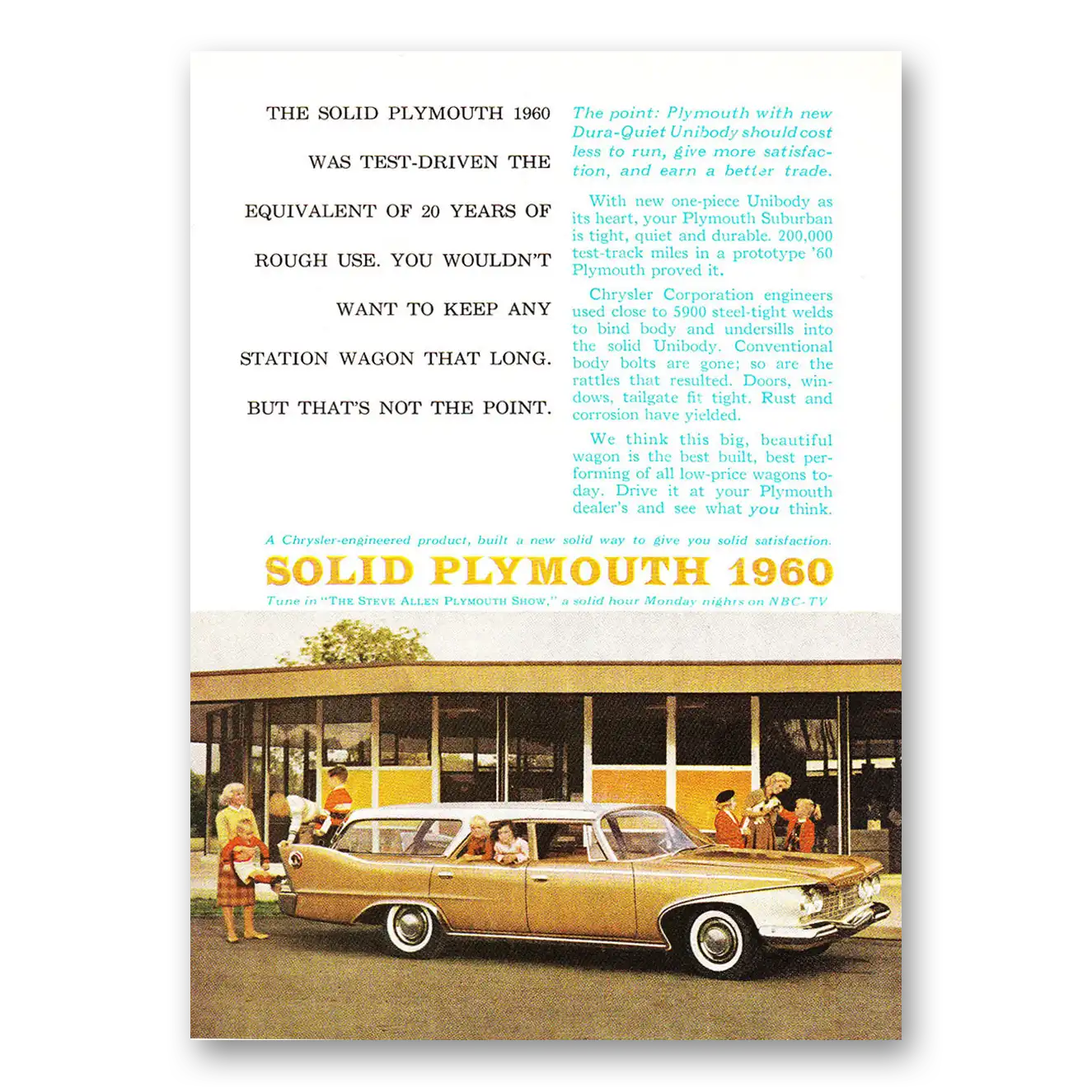 1960 Plymouth Solid Plymouth Vintage Magazine Print Ad