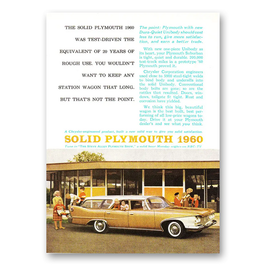 1960 Plymouth Solid Plymouth Vintage Magazine Print Ad