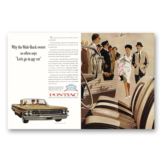 1959 Pontiac Bonneville Wide Track Lets Go In My Car Vintage Magazine Print Ad