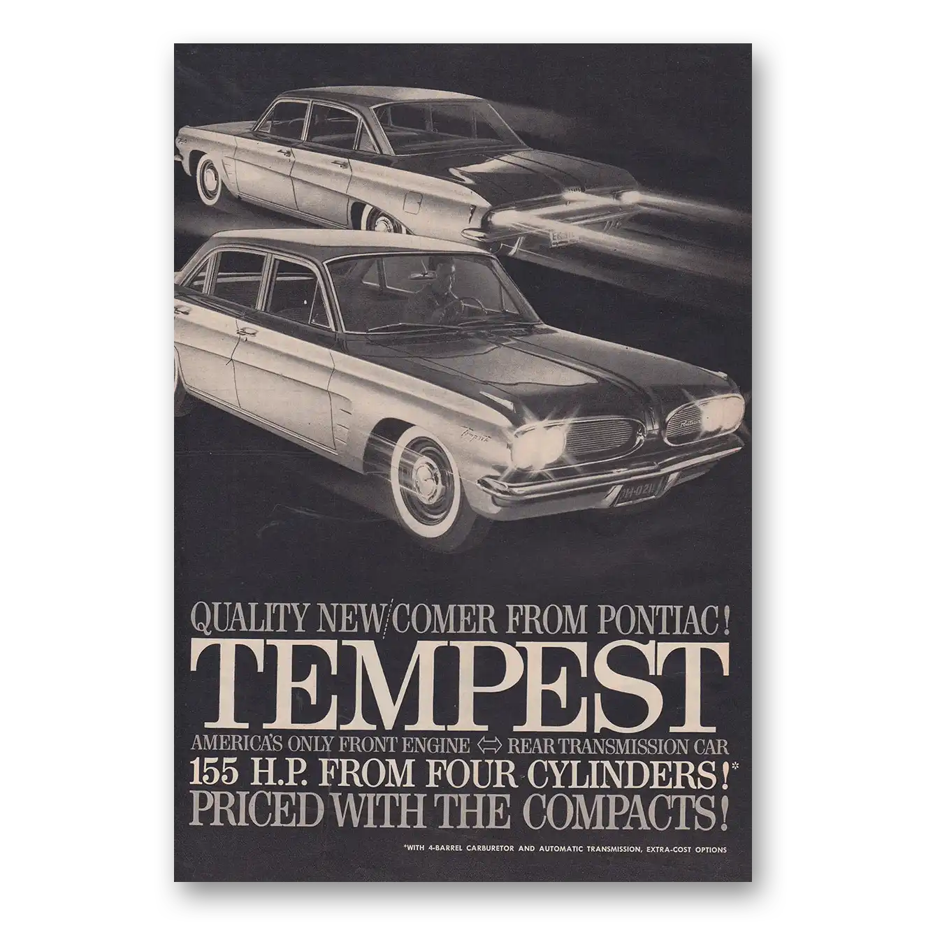 1960 Pontiac Tempest From Four Cylinders Vintage Magazine Print Ad