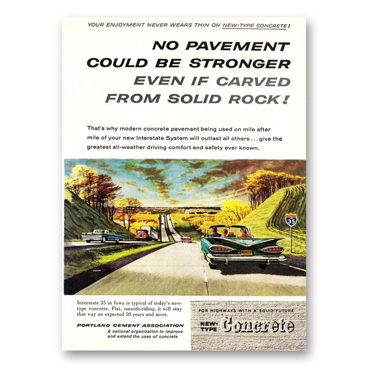 1960 Portland Cement Interstate 35 in Iowa Vintage Magazine Print Ad