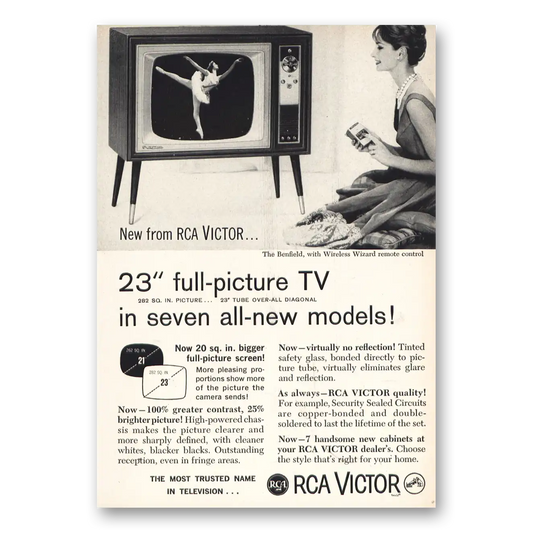 1960 RCA Victor Television Full Picture TV Vintage Magazine Print Ad