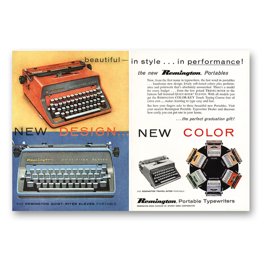 1960 Remington Typewriter Beautiful in Style Vintage Magazine Print Ad