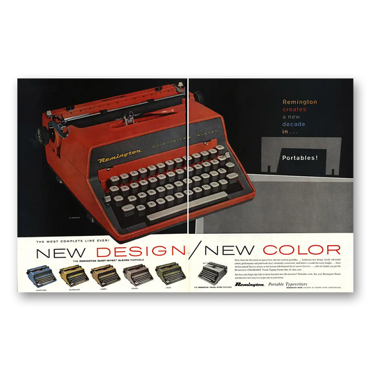 1960 Remington Typewriter New Design New Color Vintage Magazine Print Ad