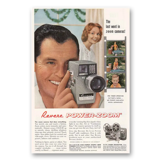 1960 Revere Camera Power Zoom Camera Last Word in Zoom Cameras Vintage Magazine Print Ad