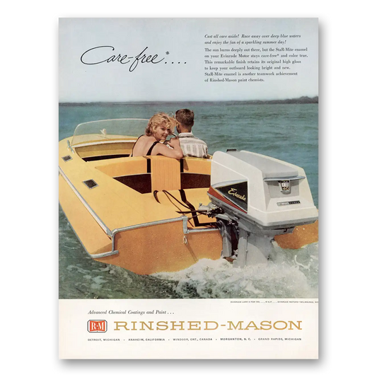 1960 Rinshed Mason Carefree Cast All Care Aside Vintage Magazine Print Ad