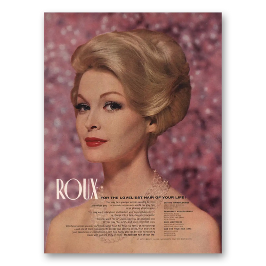 1960 Roux Salons Loveliest Hair of Your Life Vintage Magazine Print Ad