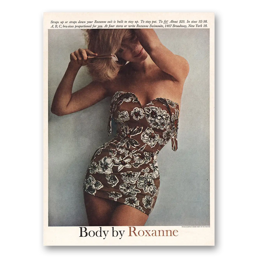 1962 Roxanne Swimsuits Straps Up or Straps Down Vintage Magazine Print Ad