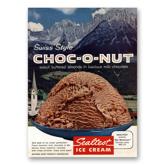 1960 Sealtest Swiss Choc O Nut Ice Cream Select Buttered Almonds Vintage Magazine Print Ad