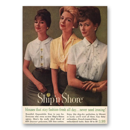 1960 Ship n Shore Blouses That Stay Fashion Fresh Vintage Magazine Print Ad